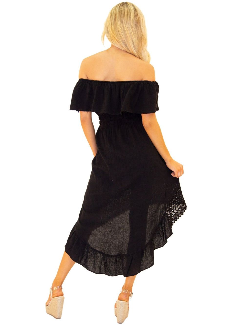 'Olivia' High Low Dress Black - Seaspice Resort Wear