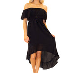 'Olivia' High Low Dress Black - Seaspice Resort Wear