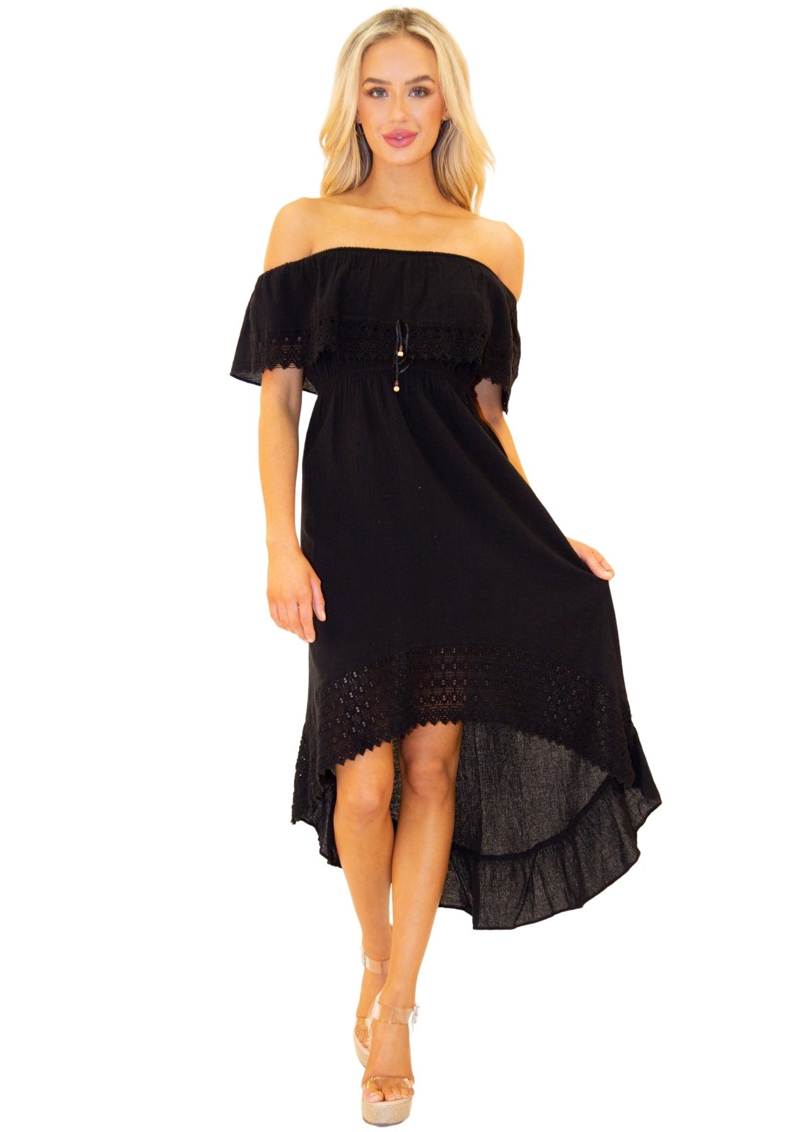 'Olivia' High Low Dress Black - Seaspice Resort Wear