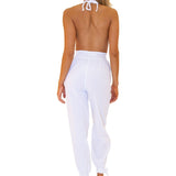 'Oriana' Backless Halter Jumpsuit White - Seaspice Resort Wear