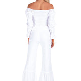 'Paloma' Flare Pants White - Seaspice Resort Wear