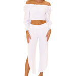 'Piper' Off-Shoulder Top White - Seaspice Resort Wear