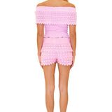 Polly' Tiered Crochet Skort Pink - Seaspice Resort Wear