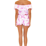 100% Cotton 'Polly' Tiered Crochet Skort Tie Dye Pink - Seaspice Resort Wear