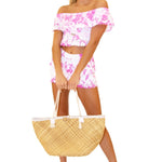 100% Cotton 'Polly' Tiered Crochet Skort Tie Dye Pink - Seaspice Resort Wear