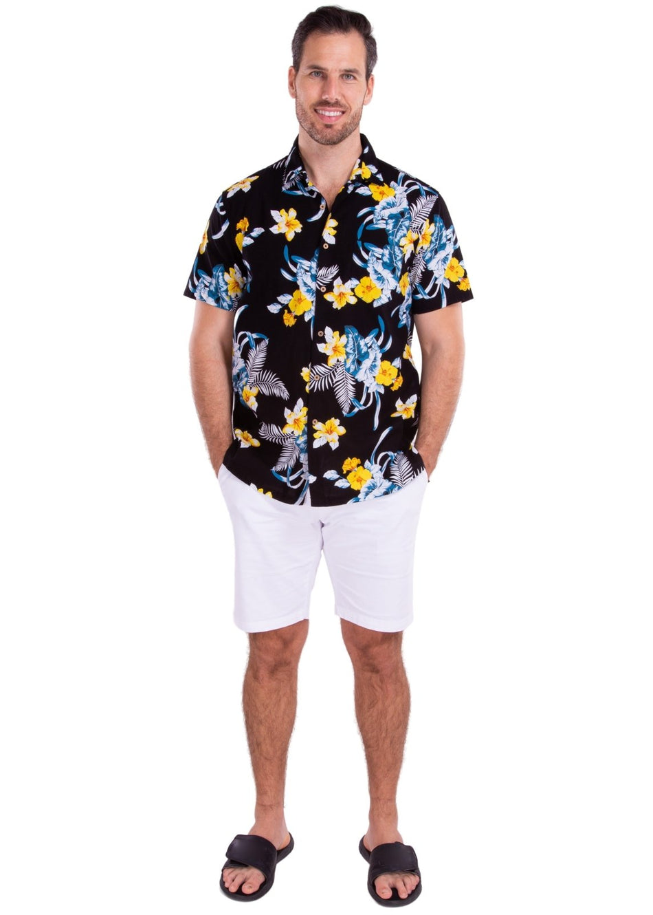 'Punta Cana' Hawaiian Shirt Black - Seaspice Resort Wear