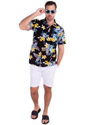 'Punta Cana' Hawaiian Shirt Black - Seaspice Resort Wear
