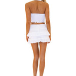 100% Cotton 'Rebecca' Collared Halter Top White - Seaspice Resort Wear