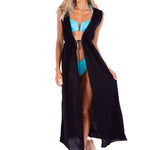 'Roberta' Tie-Front Cover-Up Black - Seaspice Resort Wear