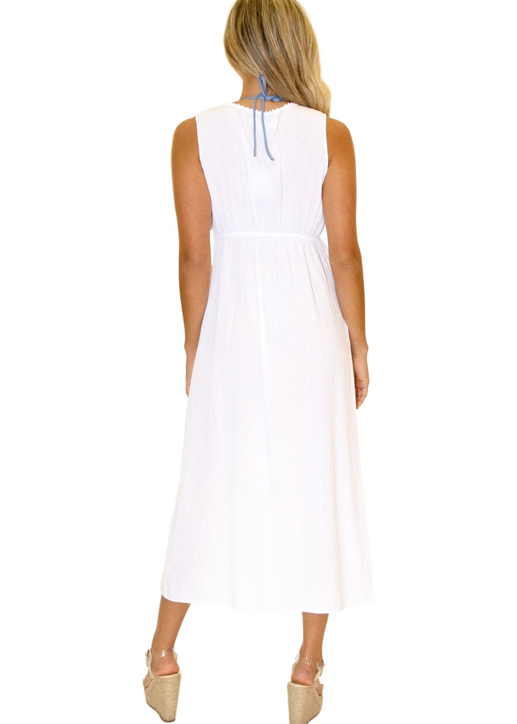 'Roberta' Tie-Front Cover-Up White - Seaspice Resort Wear