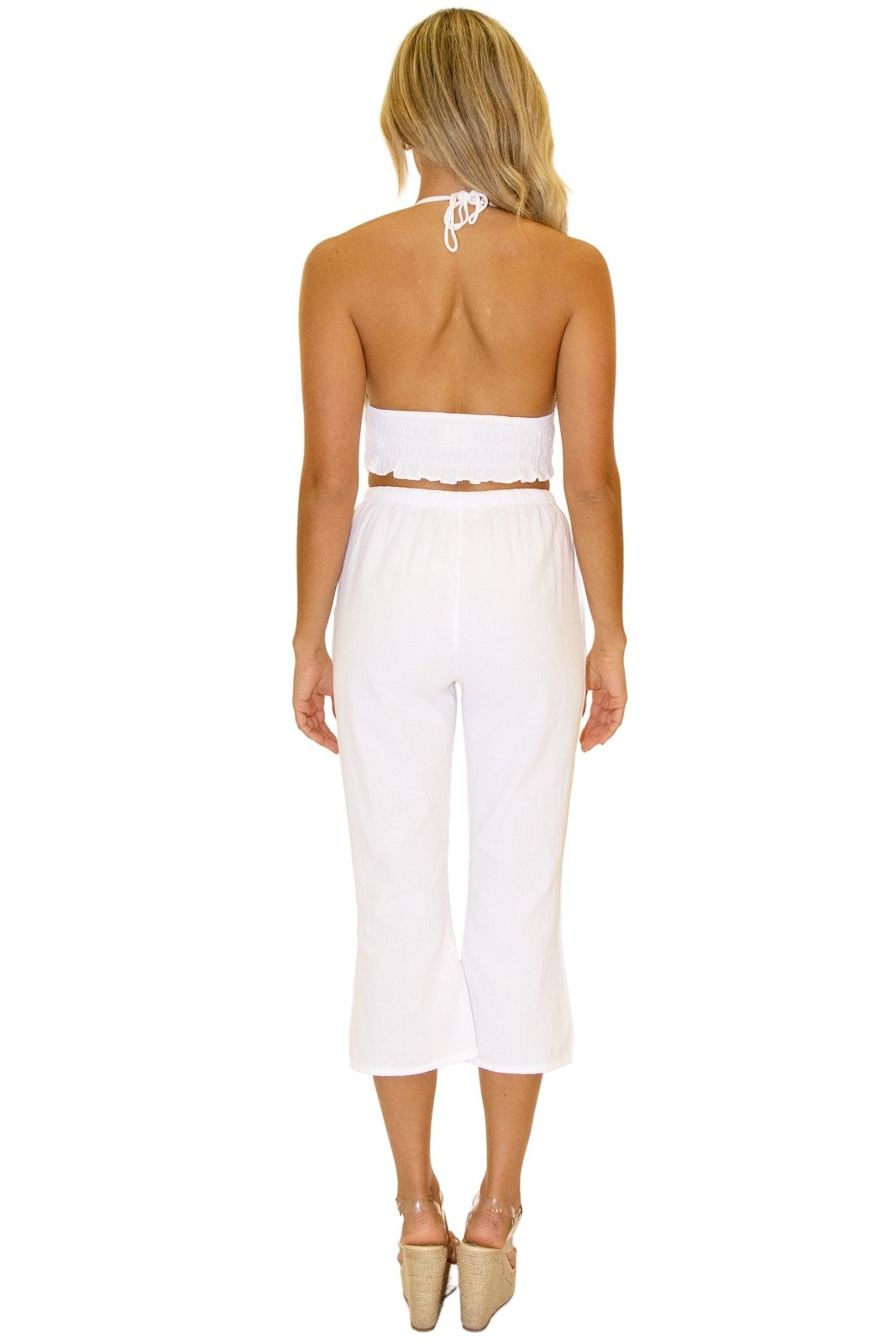 Roxy' Flare Capris White - Seaspice Resort Wear