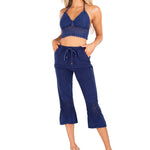Roxy' Flare Capris Navy - Seaspice Resort Wear