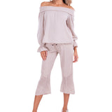 Roxy' Flare Capris Baby Beige - Seaspice Resort Wear