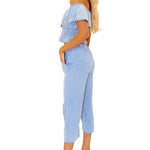Roxy' Flare Capris Blue - Seaspice Resort Wear