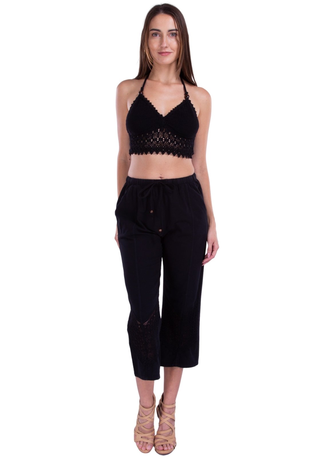 Roxy' Flare Capris Black - Seaspice Resort Wear