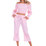 Roxy' Flare Capris Baby Pink - Seaspice Resort Wear