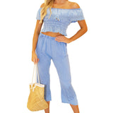 Roxy' Flare Capris Blue - Seaspice Resort Wear