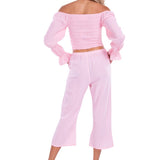 Roxy' Flare Capris Baby Pink - Seaspice Resort Wear