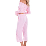 Roxy' Flare Capris Baby Pink - Seaspice Resort Wear