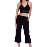 Roxy' Flare Capris Black - Seaspice Resort Wear