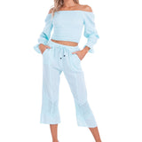 Roxy' Flare Capris Baby Turquoise - Seaspice Resort Wear