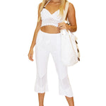 Roxy' Flare Capris White - Seaspice Resort Wear