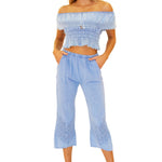 Roxy' Flare Capris Blue - Seaspice Resort Wear