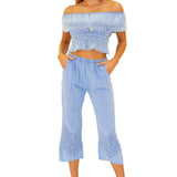 Roxy' Flare Capris Blue - Seaspice Resort Wear