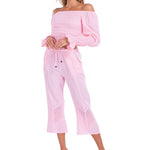 Roxy' Flare Capris Baby Pink - Seaspice Resort Wear