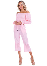 Roxy' Flare Capris Baby Pink - Seaspice Resort Wear