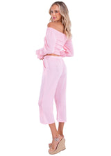 Roxy' Flare Capris Baby Pink - Seaspice Resort Wear