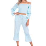 Roxy' Flare Capris Baby Turquoise - Seaspice Resort Wear