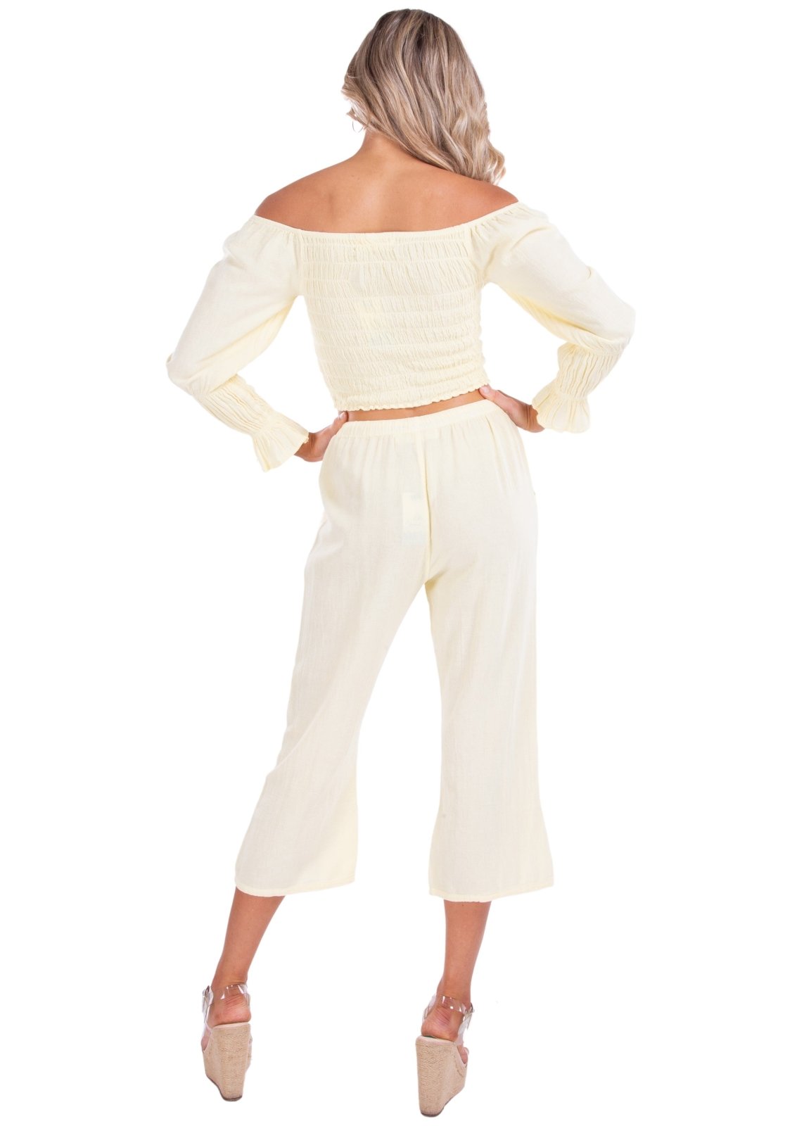 Roxy' Flare Capris Baby Yellow - Seaspice Resort Wear