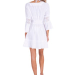 Rylie' Tie-Front Ruffle Hem Cover-Up White - Seaspice Resort Wear