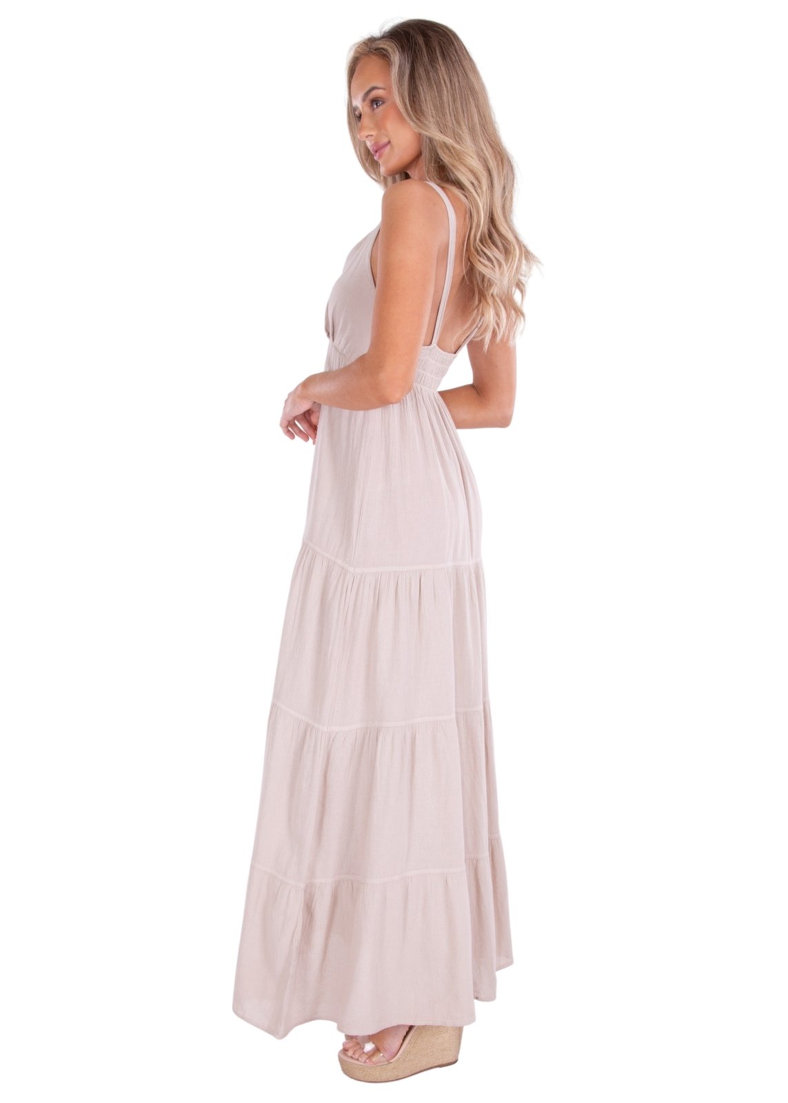 'Samantha' Maxi Dress Baby Beige - Seaspice Resort Wear