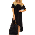 'Sandra' Cotton Bag Black - Seaspice Resort Wear