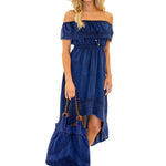 'Sandra' Cotton Bag Navy - Seaspice Resort Wear