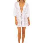 'Sandy' Cardigan Cover-Up White - Seaspice Resort Wear