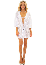 'Sandy' Cardigan Cover-Up White - Seaspice Resort Wear