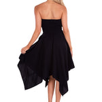 100% Cotton 'Sasha' Strapless Flowy Dress Black - Seaspice Resort Wear