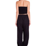 Chloe' Side Crochet Joggers Black - Seaspice Resort Wear