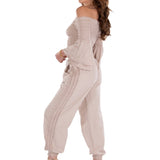 Chloe' Side Crochet Joggers Baby Beige - Seaspice Resort Wear