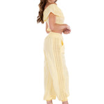 Chloe' Side Crochet Joggers Baby Yellow - Seaspice Resort Wear