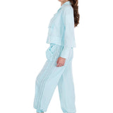 Chloe' Side Crochet Joggers Baby Pink - Seaspice Resort Wear