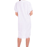 'Selma' High Low Tassel Trim Tunic White - Seaspice Resort Wear