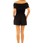100% Cotton 'Shelly' Off Shoulder Top Black - Seaspice Resort Wear