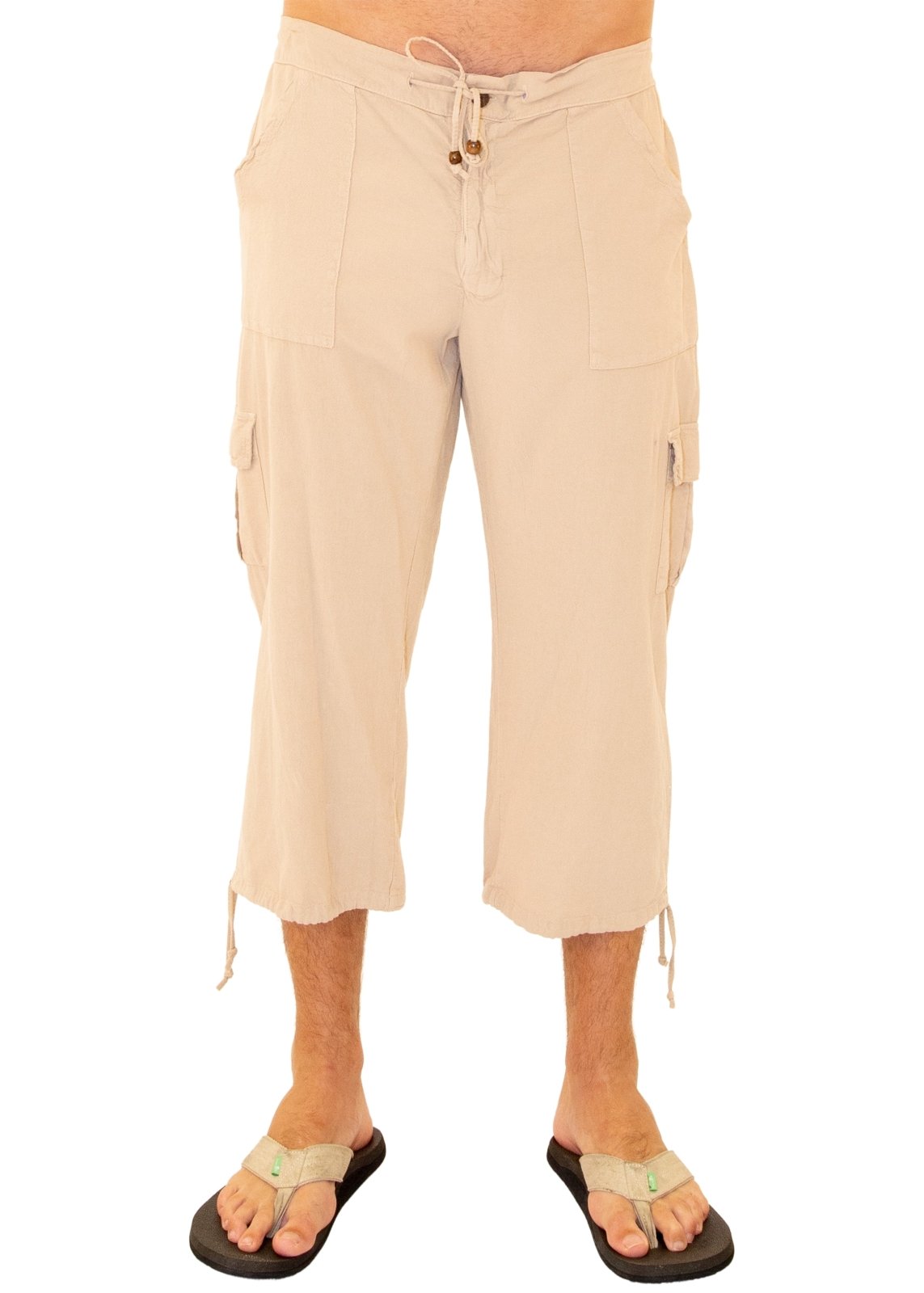 'Sicily' Capri Pants Beige - Seaspice Resort Wear