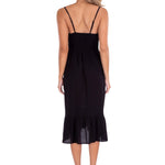 'Simone' Tiered Midi Dress Black - Seaspice Resort Wear