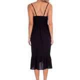 'Simone' Tiered Midi Dress Black - Seaspice Resort Wear