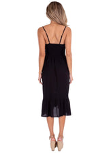 'Simone' Tiered Midi Dress Black - Seaspice Resort Wear